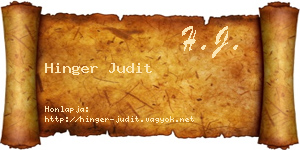 Hinger Judit névjegykártya